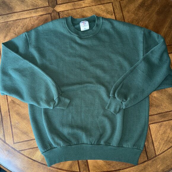 Vintage Jerzees Sweatshirt Mens XLarge Green Crewneck Made in the USA 90s - Picture 1 of 6